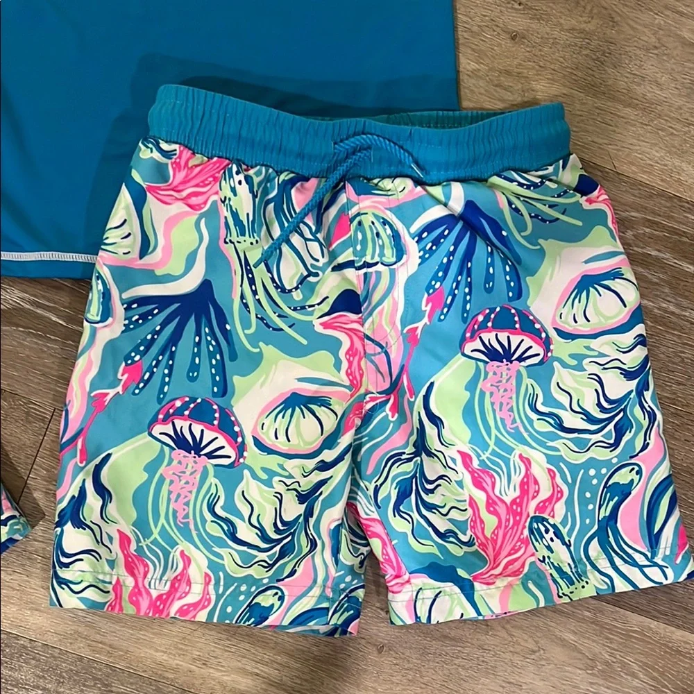 Tommy Bahama Blue Rashguard Swimwear Set